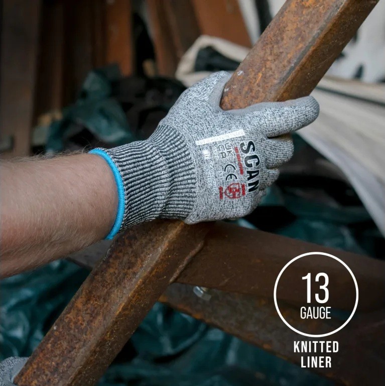 Scan PU Palm Cut D Gloves - L (Size 9)