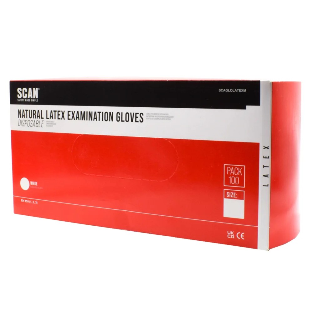 Scan Latex Gloves - Large (Box 100)