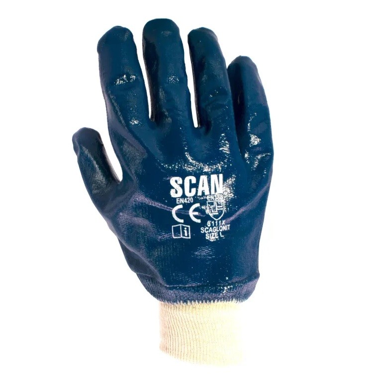 Scan Nitrile Knitwrist Heavy-Duty Gloves