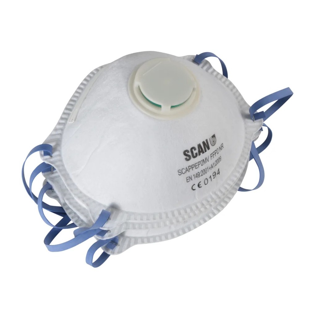 Scan Moulded Disposable Mask Valved FFP2 Protection (Pack 10)