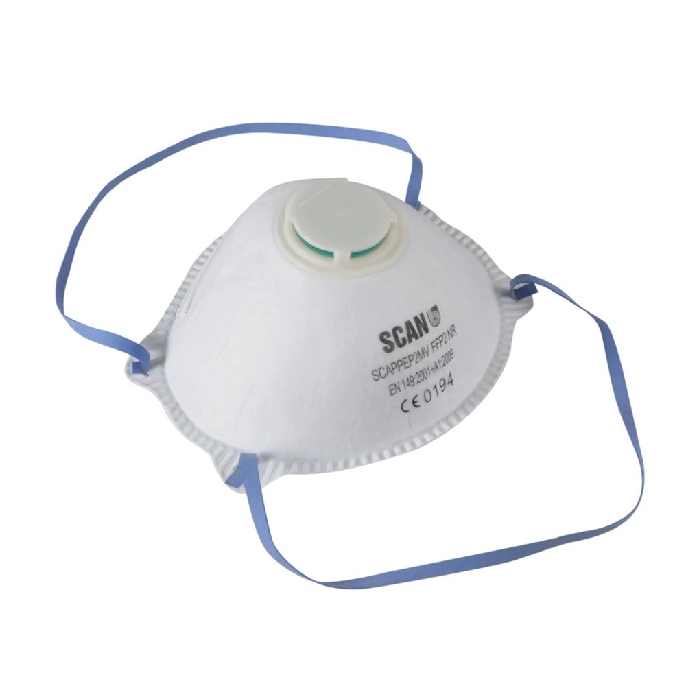 Scan Moulded Disposable Mask Valved FFP2 Protection (Pack 10)