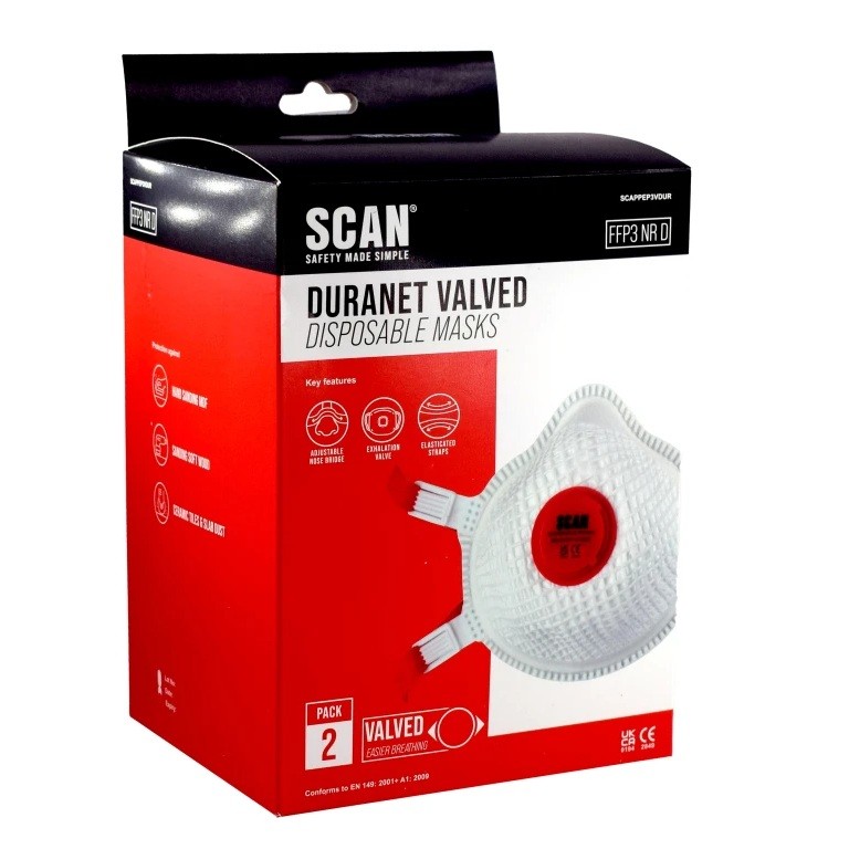 Scan Moulded Valved Masks FFP3 with Mesh (Pack 2)