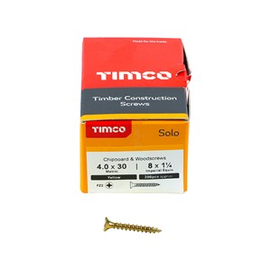 Timco Solo Chipboard & Woodscrews 4.0 x 30mm