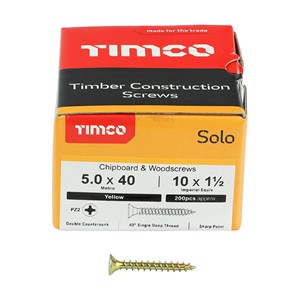 Timco Solo Chipboard & Woodscrews 5.0 x 40mm