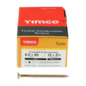Timco Solo Chipboard & Woodscrews 6.0 x 90mm