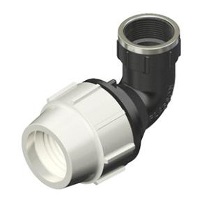 MDPE Pipe 90 Degree Elbow with Threaded Female Offtake 25mm - 3/4