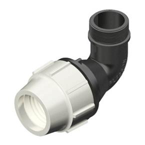 MDPE Pipe 90 Degree Elbow with Threaded Male Offtake 25mm - 3/4